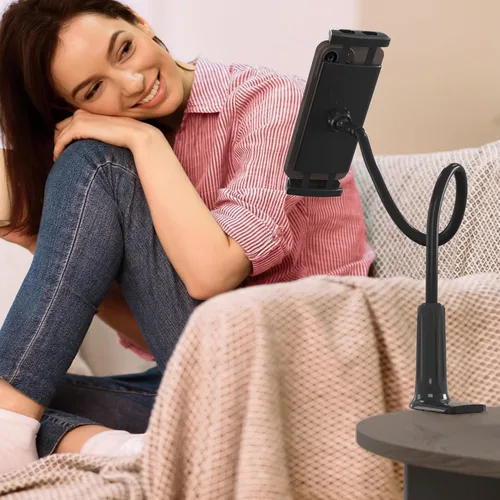 Vista 2 de LEVO Soporte ajustable para teléfono celular, soporte de teléfono con cuello de cisne con brazo largo flexible, soporte para teléfono inteligente