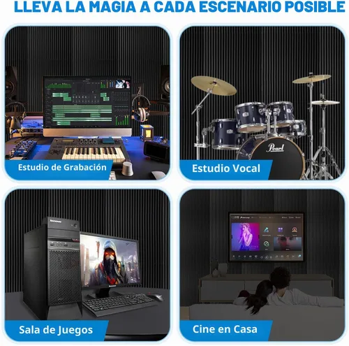 Vista 6 de 4 paneles acústicos, paneles de pared de espuma insonorizados de 48 x 24 x 2 pulgadas, panel de espuma de estudio de espuma de alta densidad
