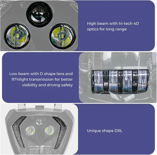 Vista 4 de MaNboc Faro delantero de motocicleta compatible con Yamaha MT07 FZ07 MT 07 LED faro DRL FZ07 2014 2015 2016 2017 compatible con MT07 110W 12V luz