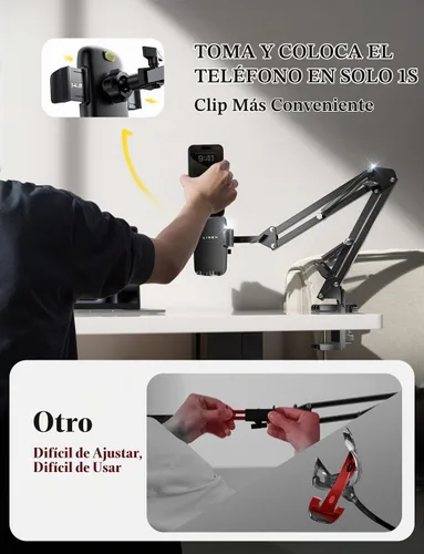 Vista 4 de LISEN - Soporte para teléfono celular para escritorio de cama, soporte