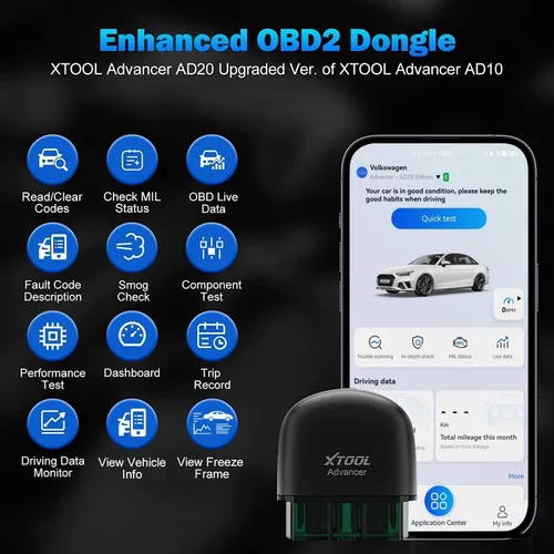 Vista 2 de Escáner OBD2 XTOOL Advancer AD20, Herramienta de Escaneo de Diagnóstico de Luz de Verificación del Motor para iPhone/Android, Escáner OBDII