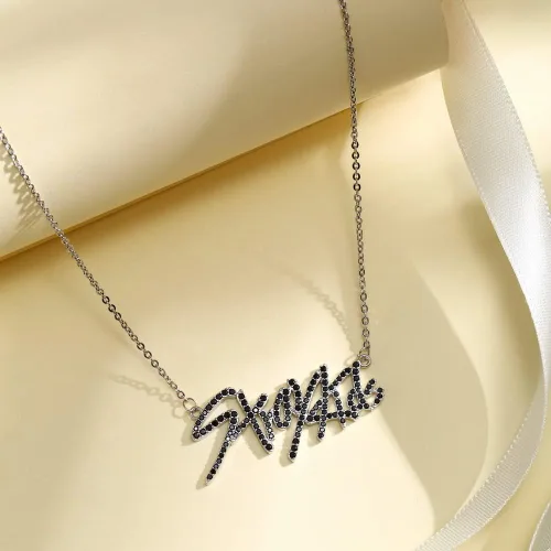 Vista 3 de YANENG KPOP - Collar para niños con colgante de cristal chapado en oro blanco, joyería para fanáticos de la permanencia, regalos para mujeres, niñas