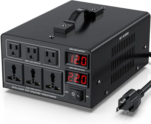 Vista 10 de Transformador convertidor de voltaje de 500 W (110 V a 220 V o 220 V a 110 V) convertidor elevador/reductor 110/120 voltios - 220/240 voltios