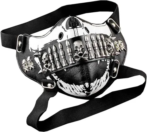 Vista 3 de Máscara de bala para hombre Punk Rock Biker Custome Hip Hop Motocicleta