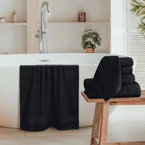 Vista 3 de Belizzi Home Set de 8 Toallas 100% Algodón Ring Spun, 2 Toallas de Baño 27x54, 2 Toallas de Mano 16x28 y 4 Toallitas 13x13 - Ultra Suave Altamente