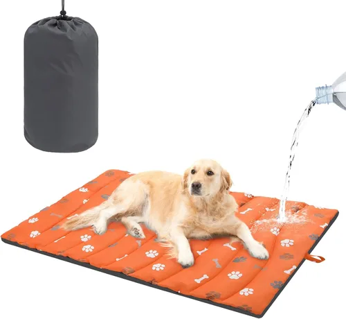 Vista 11 de BEAUTYZOO Cama para perros al aire libre, impermeable, portátil, reversible Verde militar