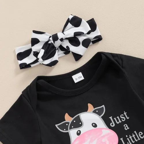 Vista 18 de Sejardin Ropa de verano para bebé y niña, recién nacida, manga corta, con letras, mameluco elástico con diadema