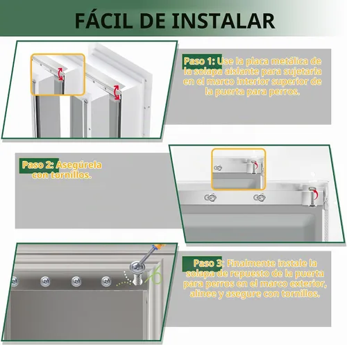 Vista 5 de MIAOTONG Solapa de repuesto para puerta de perro con tornillos, 3 solapas Compatible con puertas para perros PetSafe Freedom PAC11-11038, 8 1/8