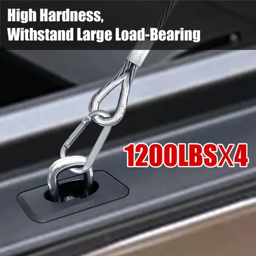 Vista 10 de 4pcs Tie Down Anchors for Truck Bed, Fit Retractable D Ring Tie Down
