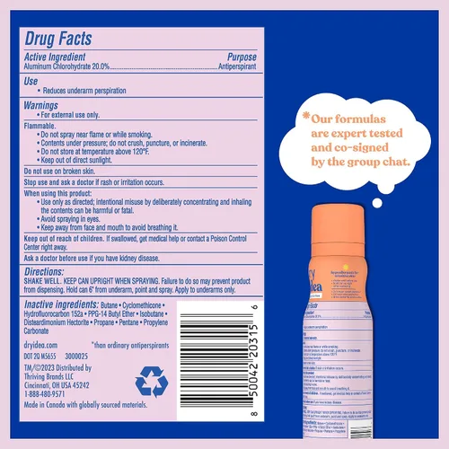 Vista 2 de Dry Idea Desodorante y antitranspirante en aerosol seco sin fragancia para mujeres, hipoalergénico para pieles sensibles, protección contra el sudor