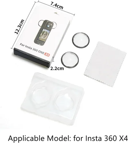 Vista 6 de Protector de lente para Insta360 X4, cubierta protectora de lente de PC, funda protectora de doble lente adhesiva, accesorios para cámara de acción