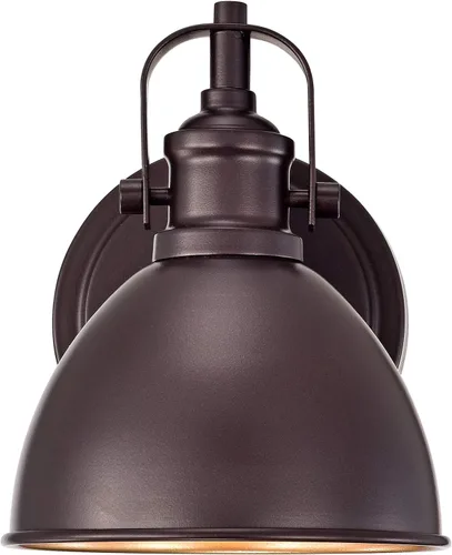 Vista 6 de Aplique de pared de cuello de cisne de bronce cepillado al óleo, luz de tocador rústica de 19 cm estilo granja para baño, dormitorio, garaje, porche