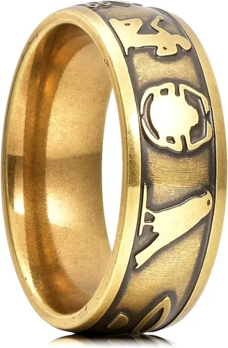 Vista 12 de King Will Anillo de carburo de tungsteno para hombre, banda de boda con diseño estriado, 6/7/8mm de ancho, acabado cepillado/pulido, anillos para 6mm