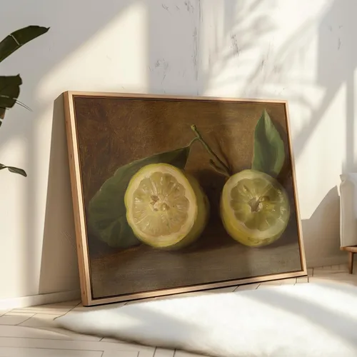 Vista 4 de Poster Master Impresión de pintura de limones vintage, póster retro de frutas, arte de alimentos y bebidas, diseño de pared de naturaleza muerta
