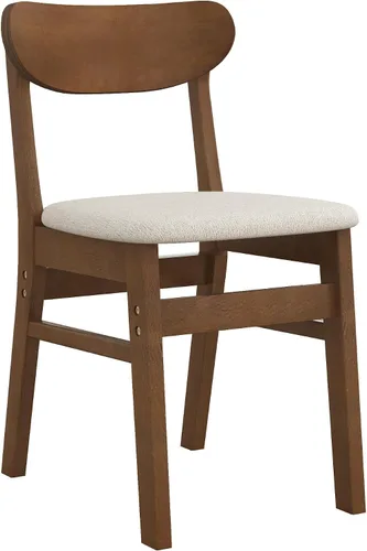 Vista 6 de Moderno juego de 2 piezas de sillas de comedor de madera, sillas de comedor de madera acolchadas suaves y modernas, son un complemento moderno