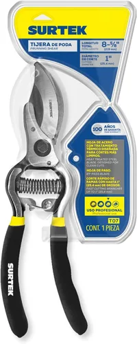 Vista 2 de Surtek Tijeras de podar forjadas - Tijeras de podar de 8" con una sola mano - T07 Rosa
