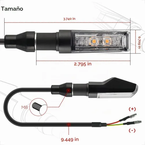 Vista 5 de evermotor - Indicadores intermitentes LED traseros y delanteros de 12 V para motocicleta