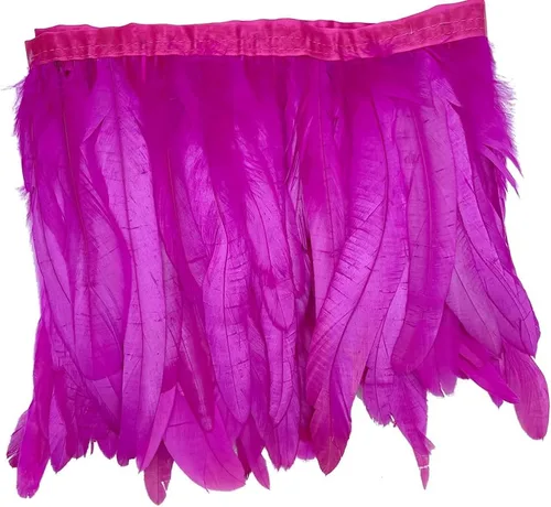 Vista 10 de Sowder Borde de flecos de plumas de gallo de 8 a 10 pulgadas de ancho para decoración de manualidades, paquete de 1 yarda (negro)