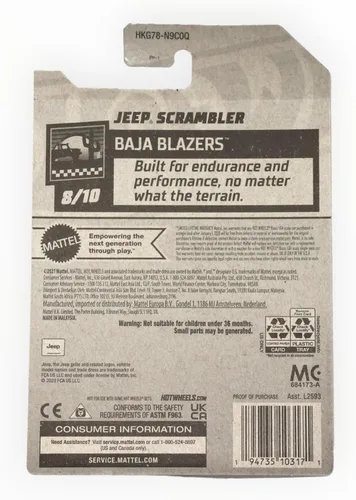 Vista 2 de Hot Wheels Jeep Scrambler, Baja Blazers 8/10 [Gris] 233/250