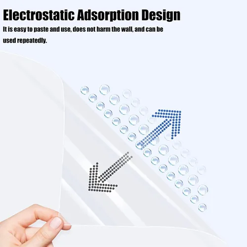 Vista 3 de Película protectora de pared absorbente electrostática, película protectora electrostática autoadhesiva, extraíble, a prueba de aceite, impermeable