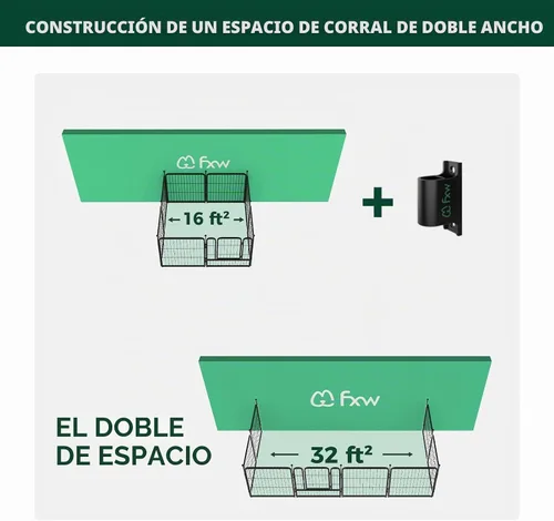 Vista 5 de FXW - Anclajes de valla a pared, accesorios para corral para perros, paquete de 4, patentados