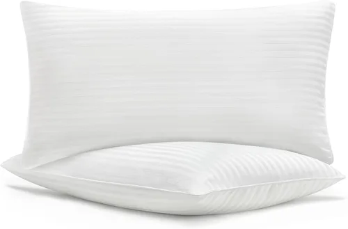 Vista 9 de Casual Living Juego de 2 almohadas de cama tamaño Queen, fundas de almohada de algodón alternativas con fundas de almohada de algodón para personas