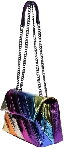 Vista 2 de Bolso de hombro para mujer, colorido bolso cruzado bolso de mano, bolso cuadrado para fiesta, noche, elegante y ligero