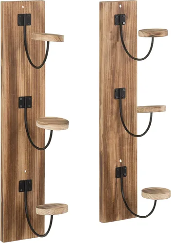 Vista 7 de MyGift Soporte de pared para sombreros, 2 unidades, organizador de sombrero de vaquero, abrigo, percha de ropa con alambre de metal y ganchos