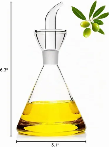 Vista 8 de 4 oz / 4.2 fl oz de vidrio multiusos de vinagre, decantador de aceite de vidrio y vinagre (cono de 4 onzas, superficie lisa)