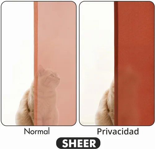 Vista 4 de MIULEE Burnt Orange Fall Semi Sheer Privacy Curtains 2 Panels 52W x 96L Naranja quemado