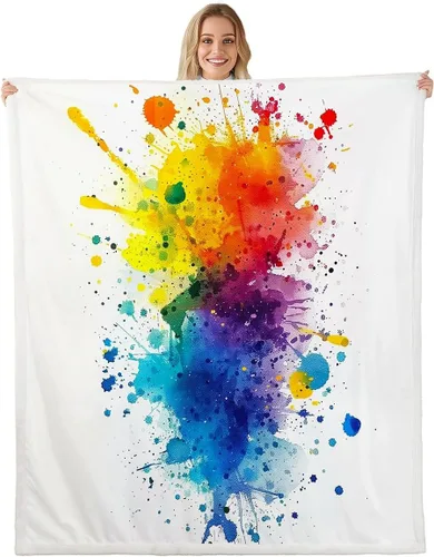 Vista 20 de Erosebridal Black Blue Triangles Square Fleece Throw Blanket 40"x50" - Ultra-Soft for Couch Sofa Bed,3D Geometric Pattern Sherpa Blanket,Abstract