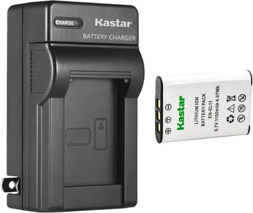 Vista 8 de Kastar Cargador de batería de pared AC para batería Nikon EN-EL11, cargador MH-64, Nikon Coolpix S550, cámara S560, batería Olympus Li-60B, cargador