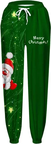 Vista 3 de joysale Womens Lightweight Sweatpants Christmas Winter High Waisted Bottom Pants Joggers Pants with Pockets