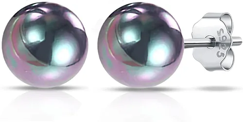 Vista 10 de Aretes de tuerca para mujer, aretes de perlas negras para mujer, hipoalergénicos, clásicos, redondos, regalo para madre, esposa, novia, día de San