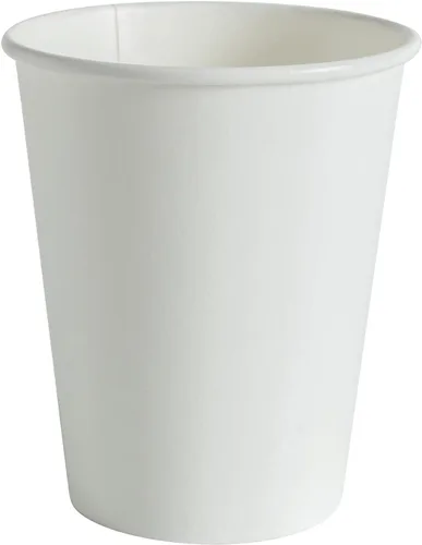 Vista 2 de MayTree Vasos de papel compostables y biodegradables de 8 onzas para agua caliente, soporte para té, para llevar y taza de café fría, paquete de 250