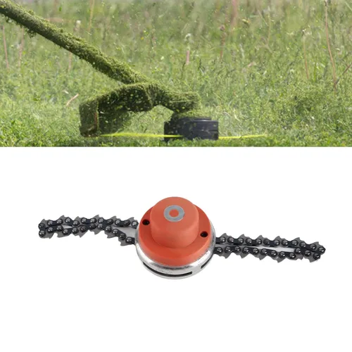 Vista 3 de Alambre con sierra Universal GardenMultifuncional Cadena Trimmer Head Piezas de repuesto Herramienta de jardín Cortacésped Accesorios Naranja