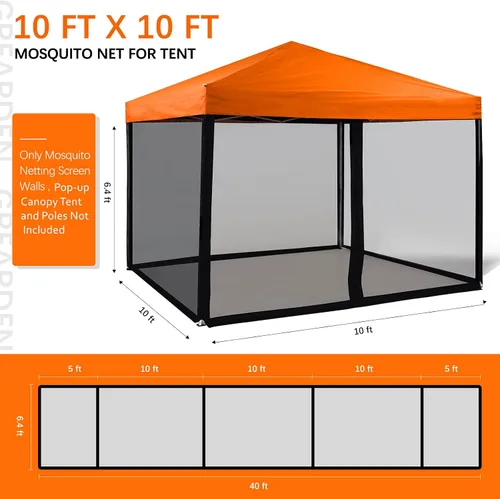 Vista 2 de Mosquitera para exteriores, pantalla para tienda de campaña con cremallera para camping, patio, cenador y tienda de campaña de 10 x 10 pulgadas