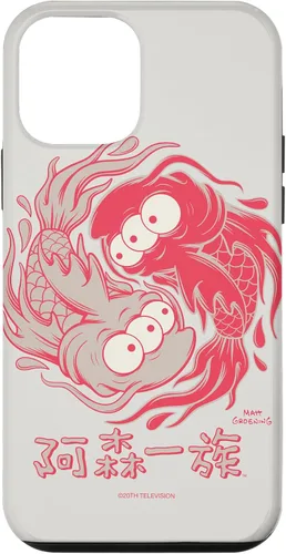 Vista 16 de Funda blanca japonesa para iPhone 16 Los Simpsons Koi Blinky Yin Yang
