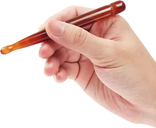 Vista 3 de Herramienta de masaje manual de ágata roja con punta de gatillo de jade para masaje de punta de presión de reflexología, herramienta para masaje