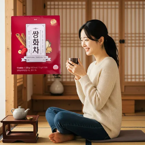 Vista 4 de Té de hierbas saludable tradicional coreano Té Ssanghwa 1 caja (0.53 oz x 15T)