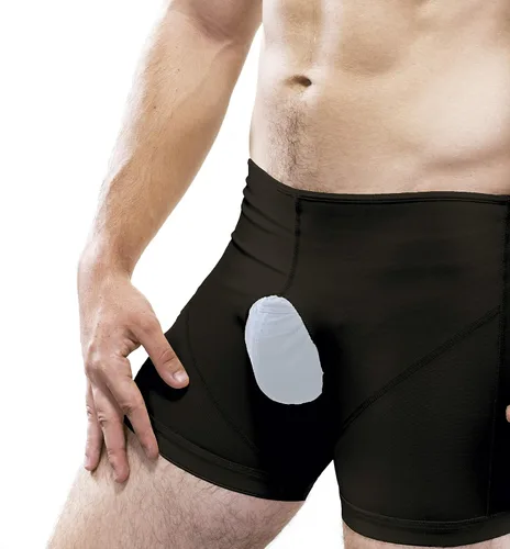 Vista 3 de Cinturón de soporte para hernia inguinal invisible, ropa interior de compresión para ropa interior (Negro, M)