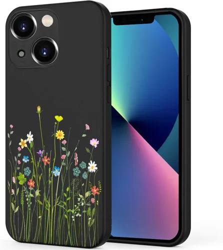 Vista 13 de Unov Funda diseñada para iPhone 13, funda negra con [patrón antideslizante en relieve], protección delgada a prueba de golpes [TPU antiarañazos]