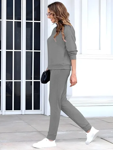 Vista 6 de Fixmatti - Juego de pants y sudadera de manga larga para mujer