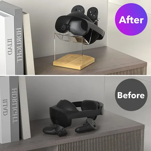Vista 7 de VR Stand Accessories Compatible with Quest Meta Quest Pro Acrlic Display Holder for Touch Controllers Accessories
