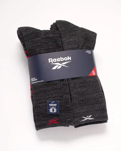 Vista 2 de Reebok Calcetines deportivos para hombre, paquete de 5 calcetines deportivos acolchados que absorben la humedad para hombre con costuras reforzadas