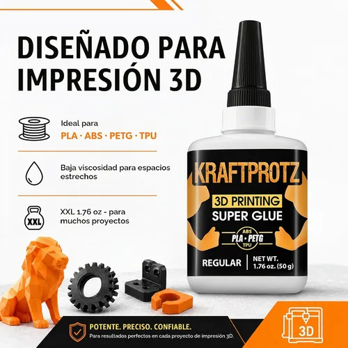 Vista 2 de Pegamento líquido de impresión 3D Super Glue 1.75 oz - PLA ABS PETG TPU