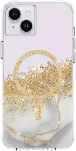 Vista 4 de Case-Mate Funda para iPhone 14 Plus, mármol de quilates [protección contra caídas de 10 pies] [compatible con MagSafe] Funda magnética con bonito