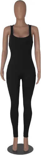 Vista 5 de Ophestin Mono ajustado sin mangas con cuello redondo y espalda descubierta para mujer