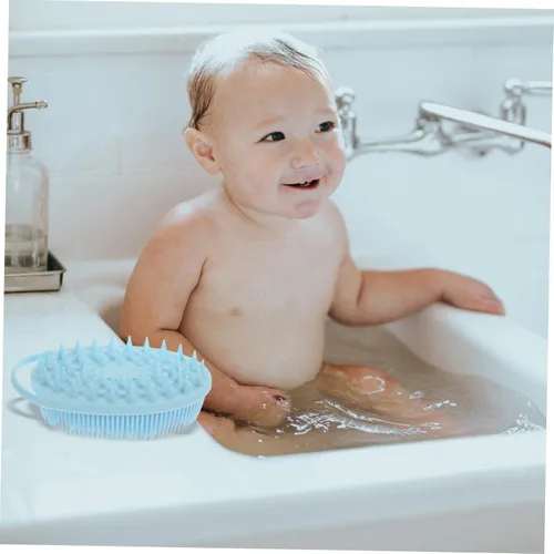 Vista 3 de Vaguelly Sensory Brush with Soft Silicone Bristles for Bath Dual Sided Body Scrubber with Hanging Hook Gentle Exfoliating and Sensory Training Safe