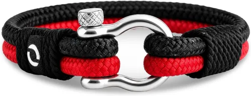 Vista 16 de Pulsera de cuerda para hombre, grillete plateado de acero inoxidable, extremadamente duradera y resistente a los arañazos, impermeable, hecha a Beige